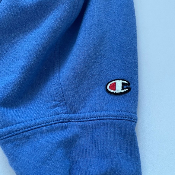 Champion Modal Blue Purple Logo Pullover Sweatshirt Elastic Waist Size XL - Picture 8 of 10